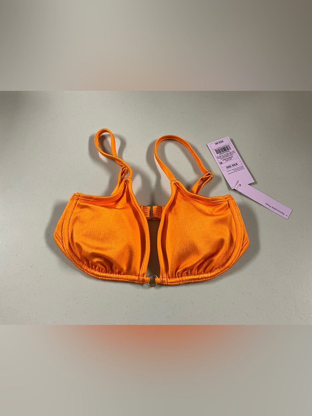 Bright Orange Front-Ring Swim Top Wild Fable